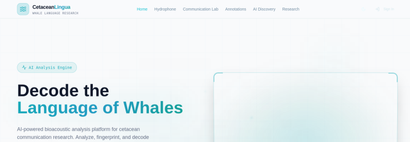 Cetacean Communications — live screenshot