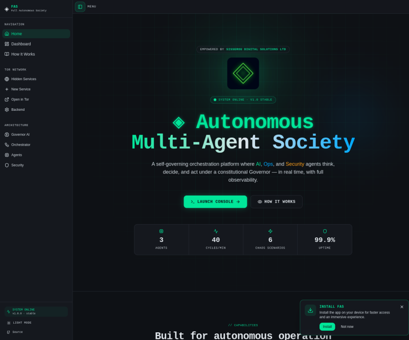 Autonomous Society Engine — Full page