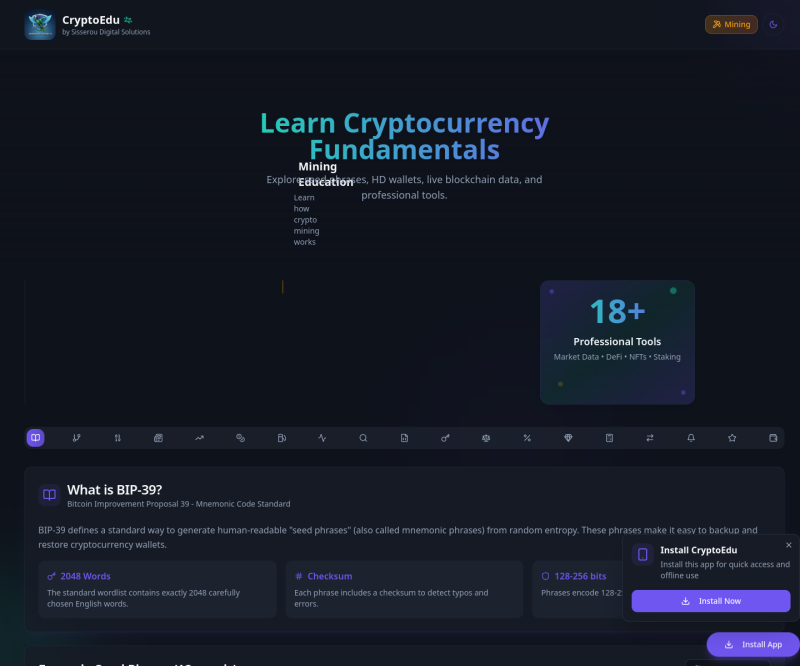Sisserou Crypto Seed Tools — Full page
