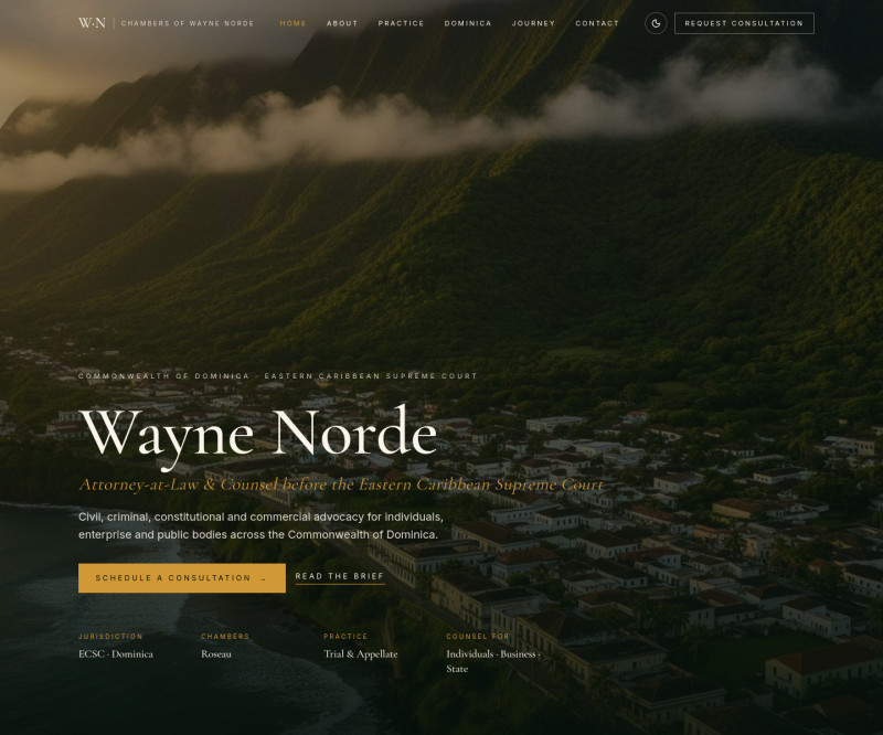 Wayne Norde: Dominica's Advocate — Full page