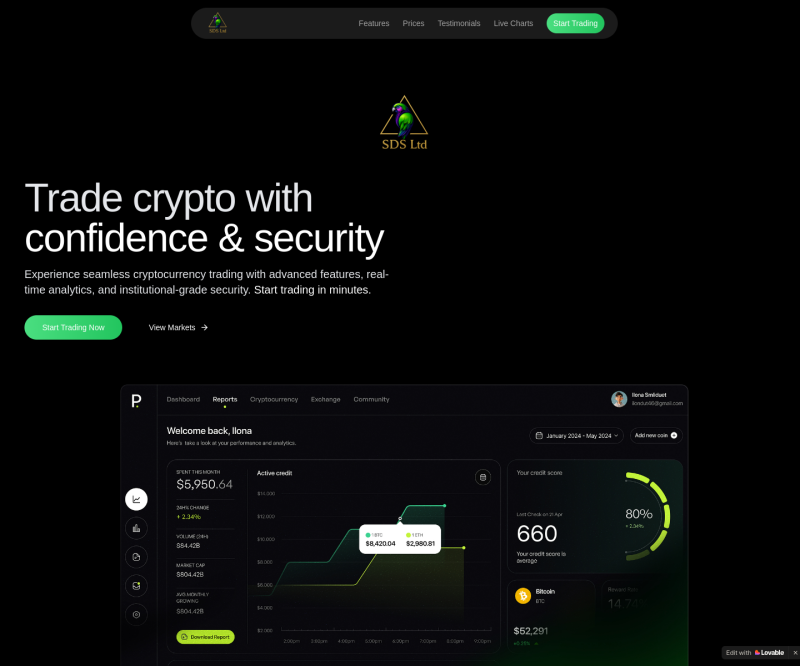 SDS Crypto Trade Template — Full page