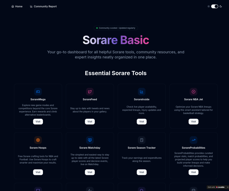 Sorare Basic — Full page
