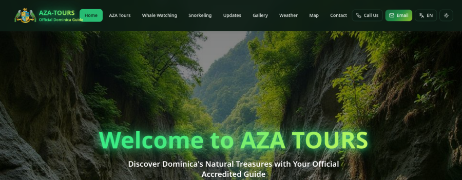 Aza Tours — Above the fold