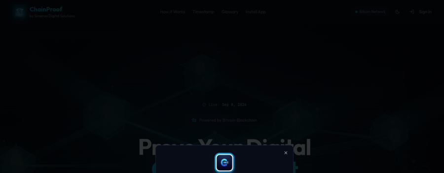 ChainProof Digital Trust — Above the fold