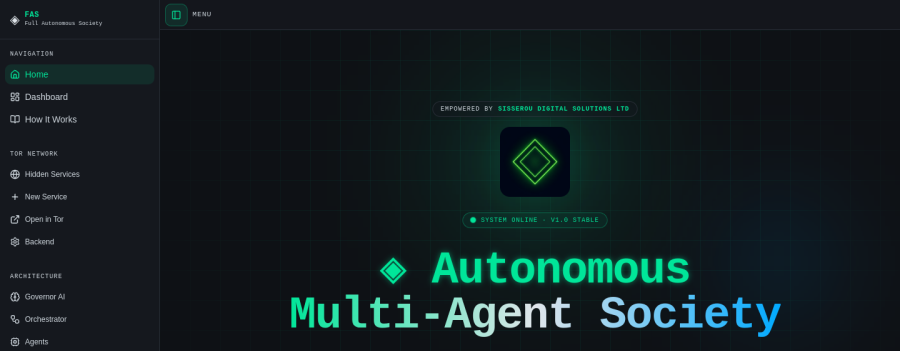 Autonomous Society Engine — Above the fold