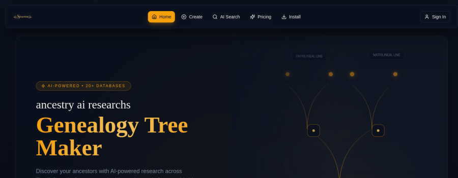 Ancestry AI — Above the fold