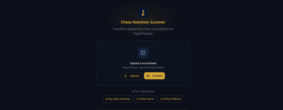Sisserou OCR Chess Scanner — Above the fold