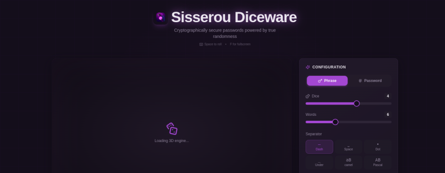 Diceware Dream — Above the fold