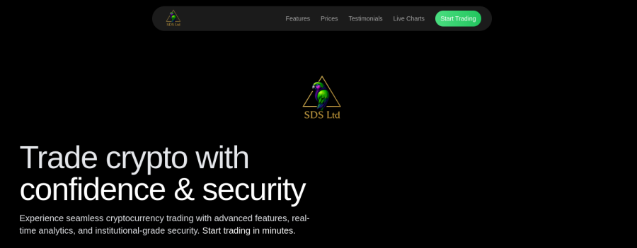 SDS Crypto Trade Template — Above the fold