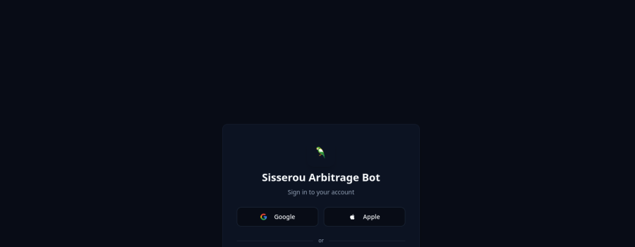 Sisserou Trading Bot — Above the fold
