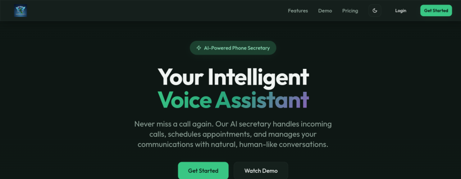 Sisserou AI Secretary — Above the fold