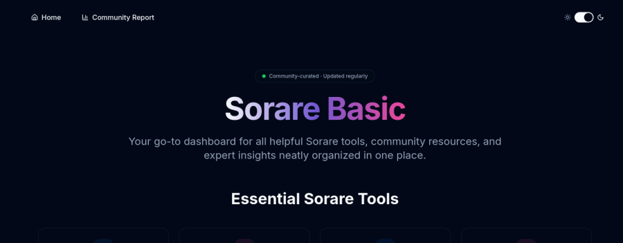 Sorare Basic — Above the fold