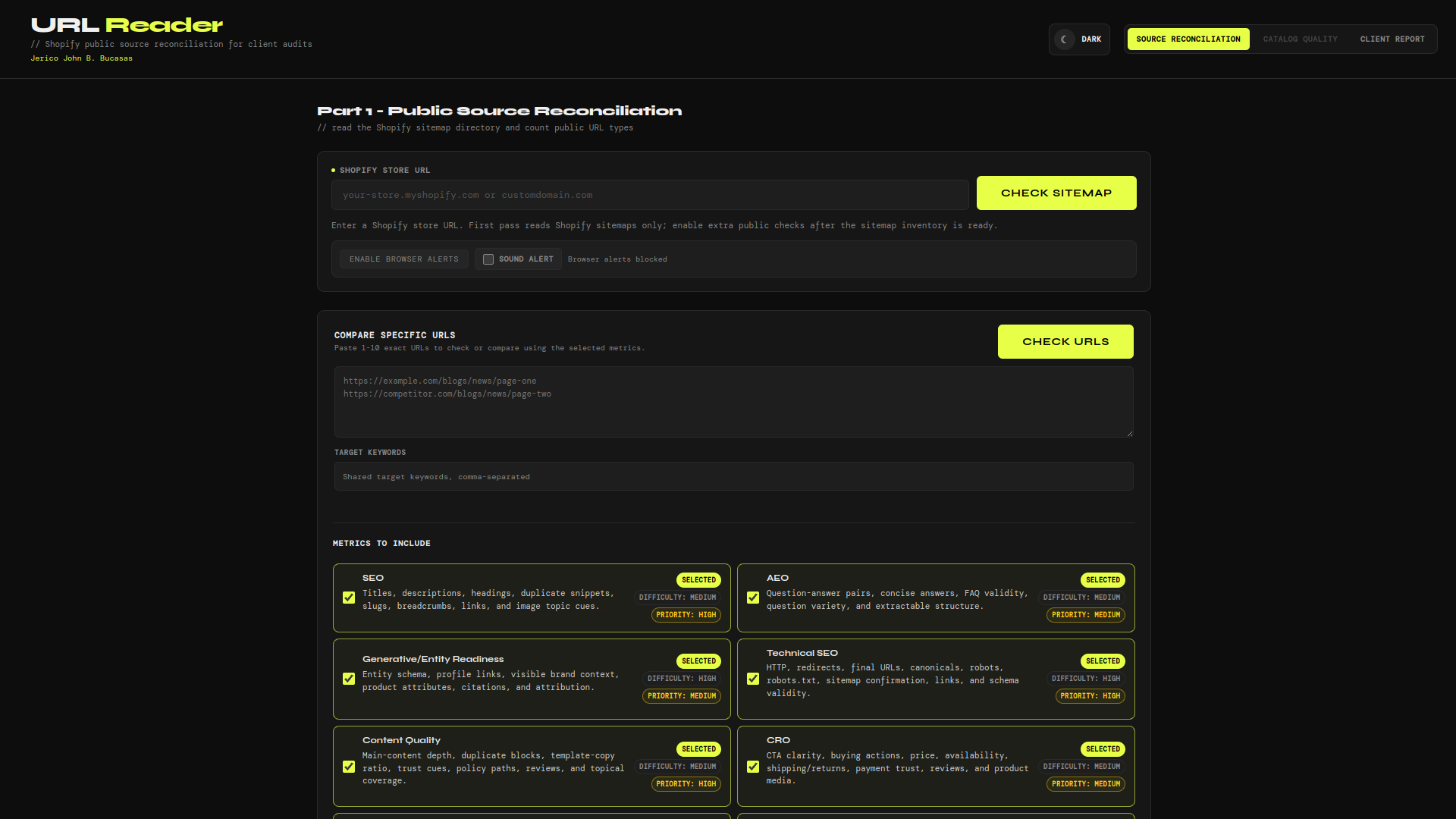 URL Reader custom workflow app screenshot