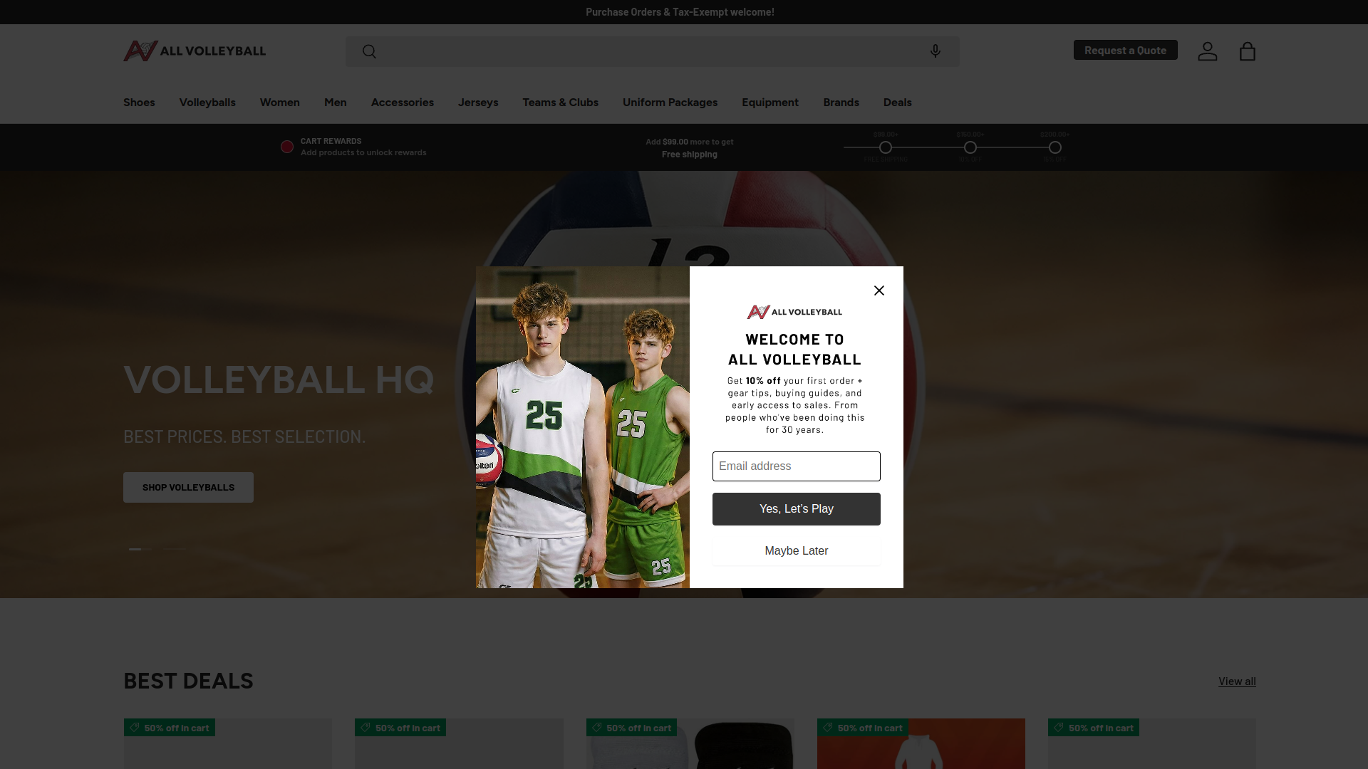 All Volleyball above-the-fold homepage screenshot