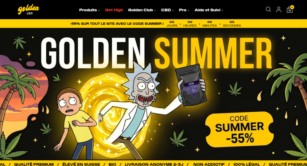 Aperçu du site Golden CBD