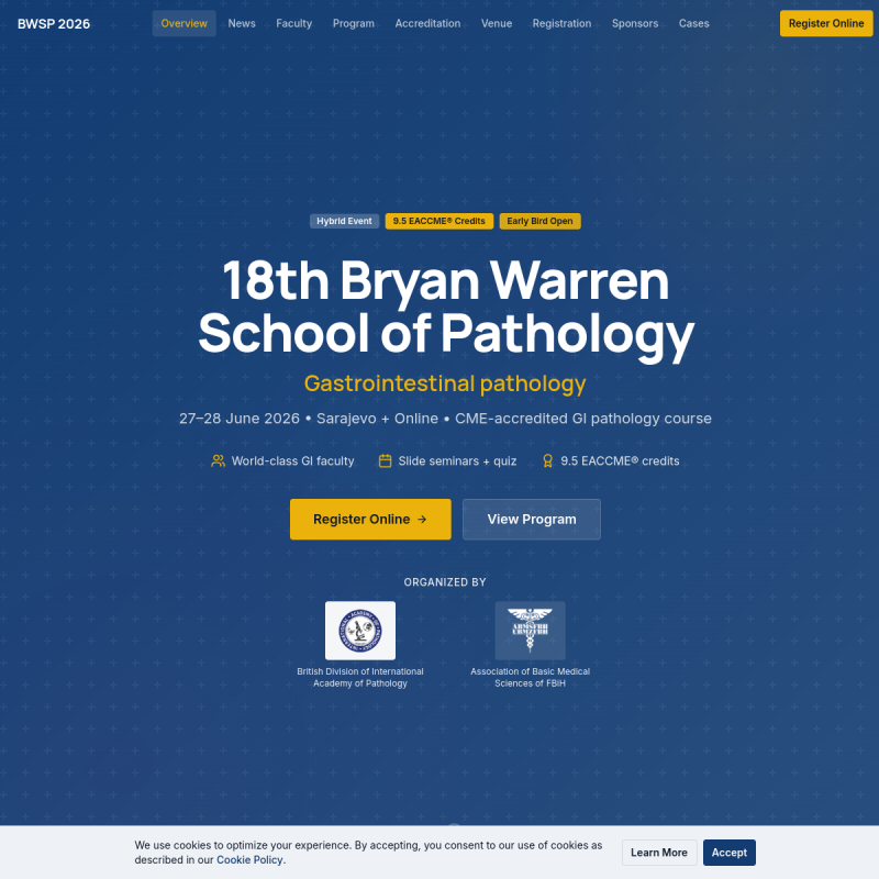 Screenshot of the BWSP 2026 website