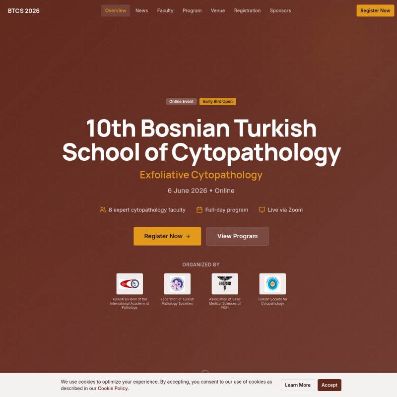 Screenshot of the BTCS 2026 website