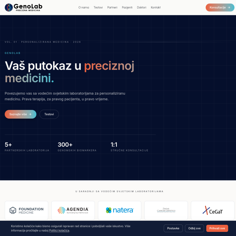 Screenshot of the GenoLab website