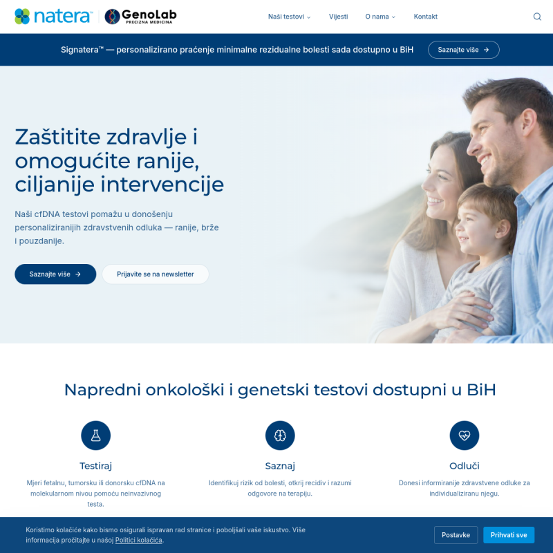 Screenshot of the Signatera website
