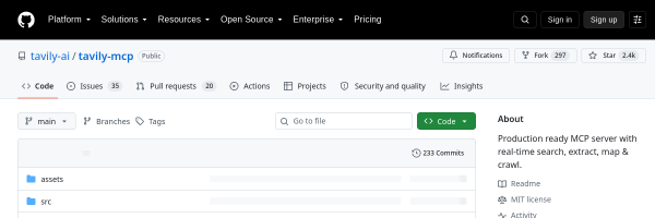 Tavily Search MCP Server