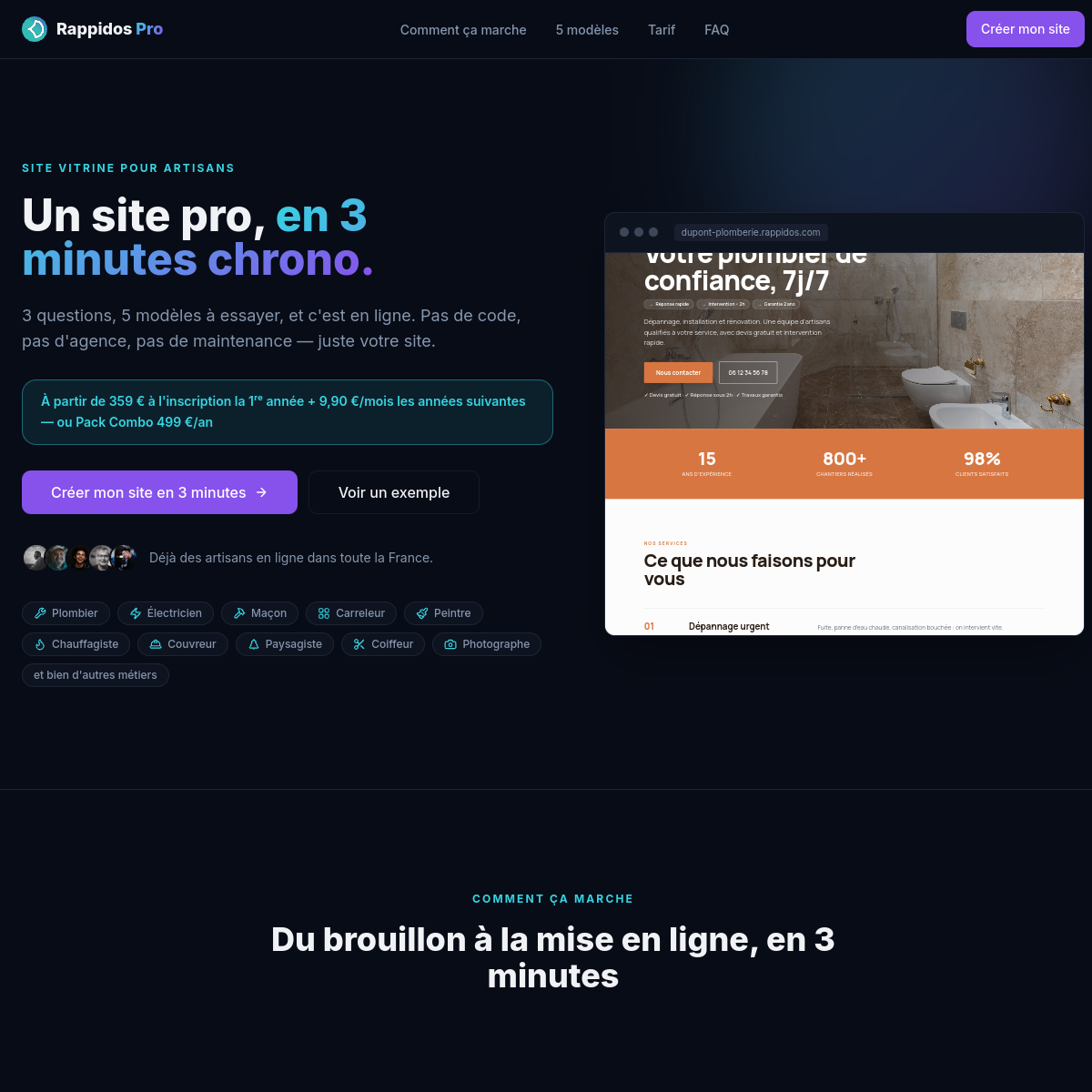 Aperçu du site Rappidos FR