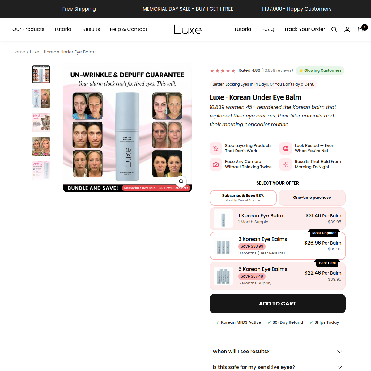 Screenshot of luxe-cosmetics.com