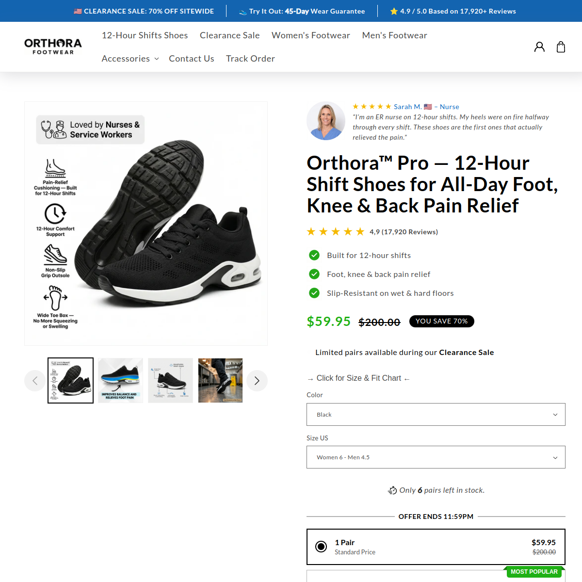 Screenshot of www.orthora-footwear.com