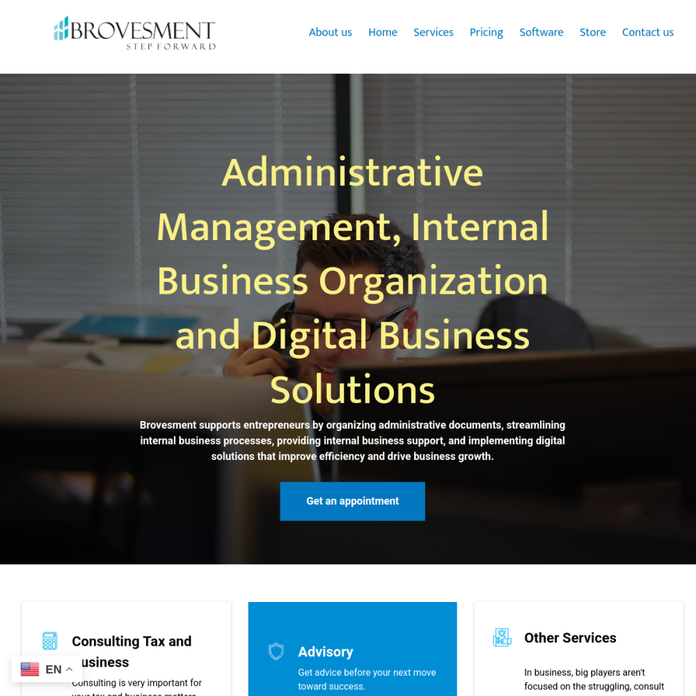 Screenshot of Brovesment website built with Ideazic AI Website Builder