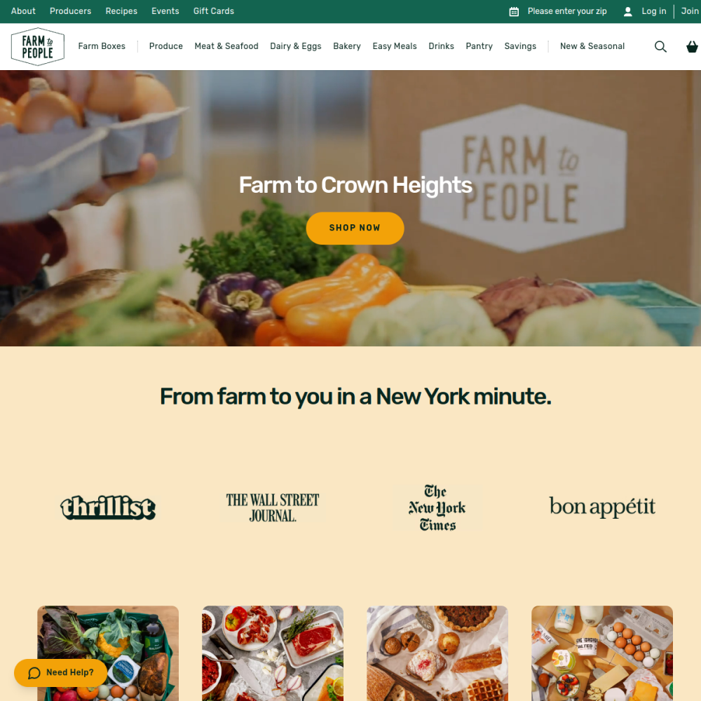 Farm to People — full page preview