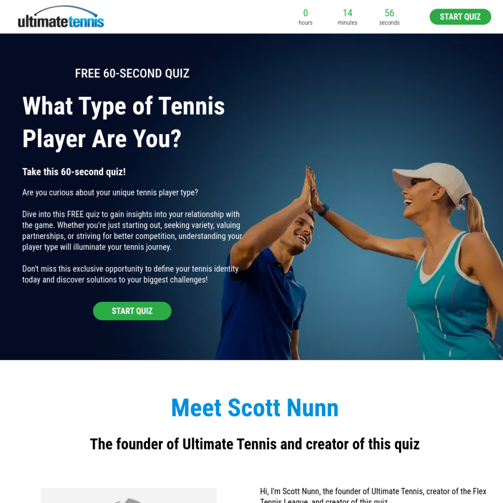 Ultimate Tennis Quiz — full page preview