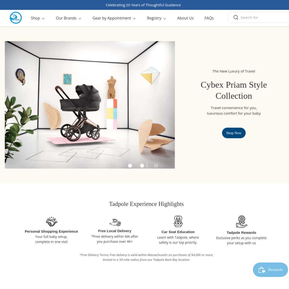 Tadpole Boston — full page preview