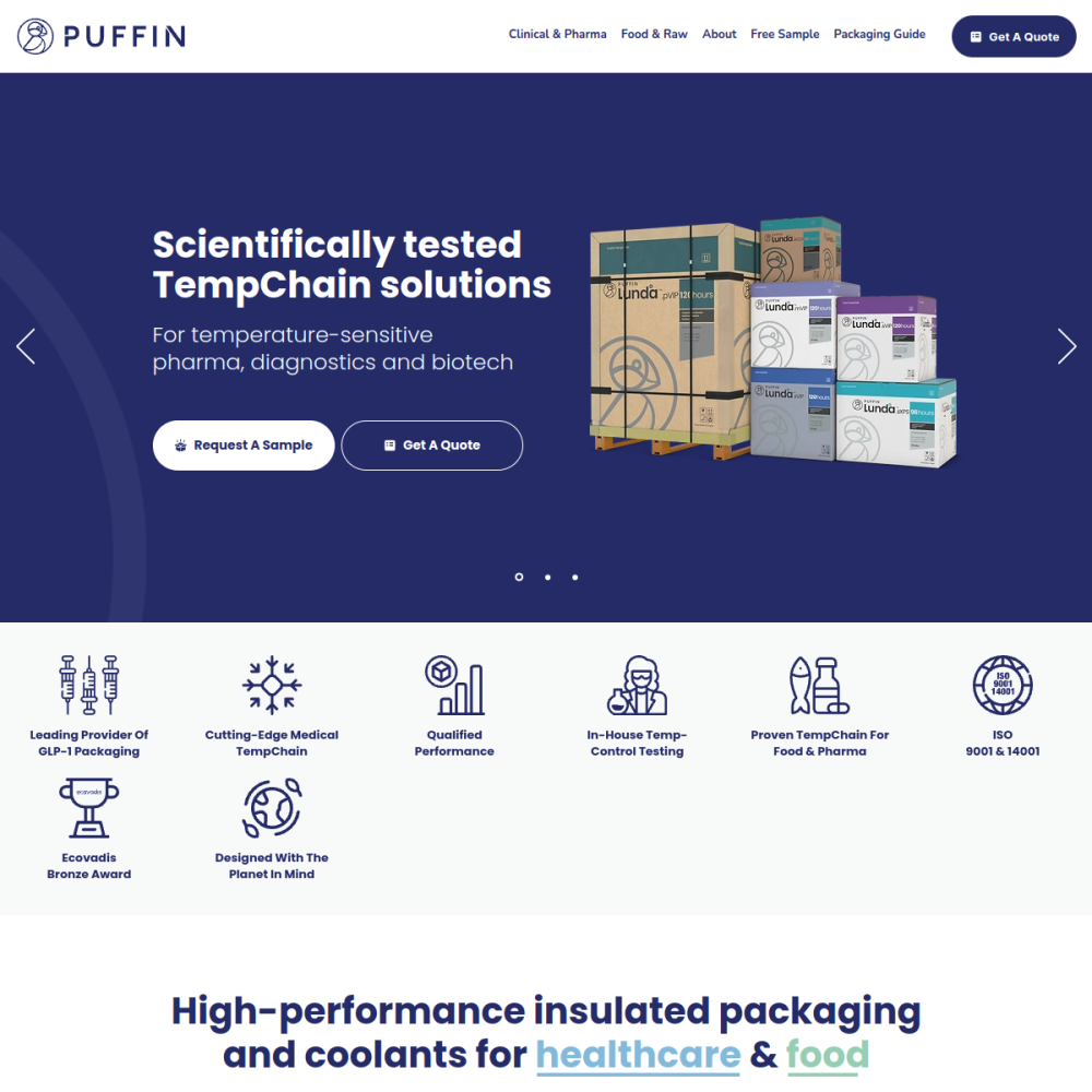 Puffin Packaging — full page preview