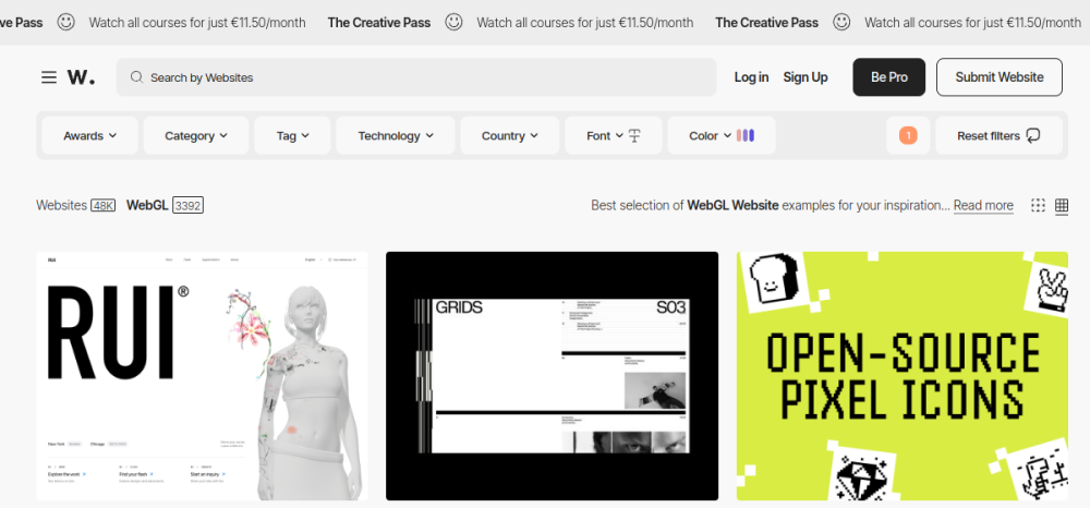 Awwwards WebGL