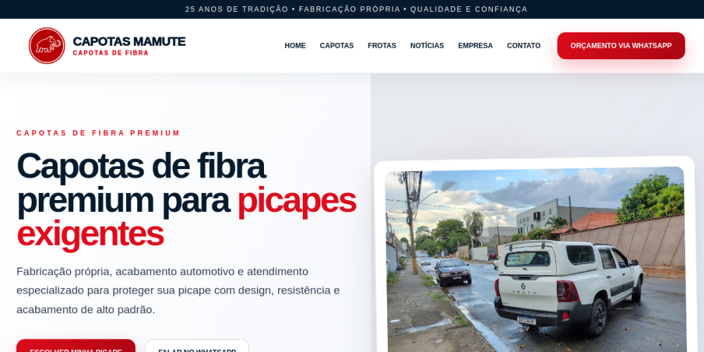 Preview do site Capotas Mamute