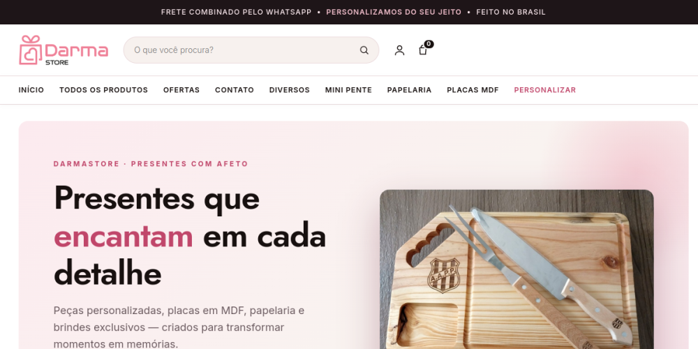 Preview do site DarmaStore