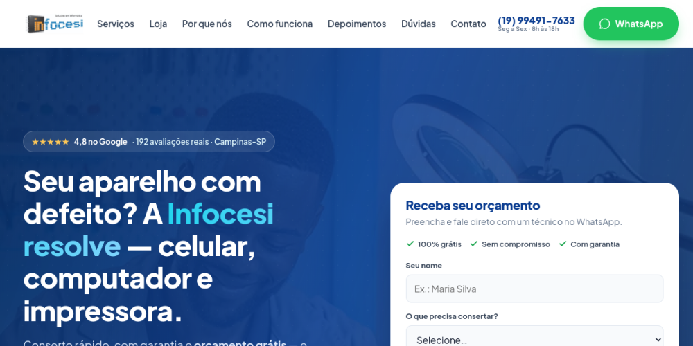 Preview do site Infocesi