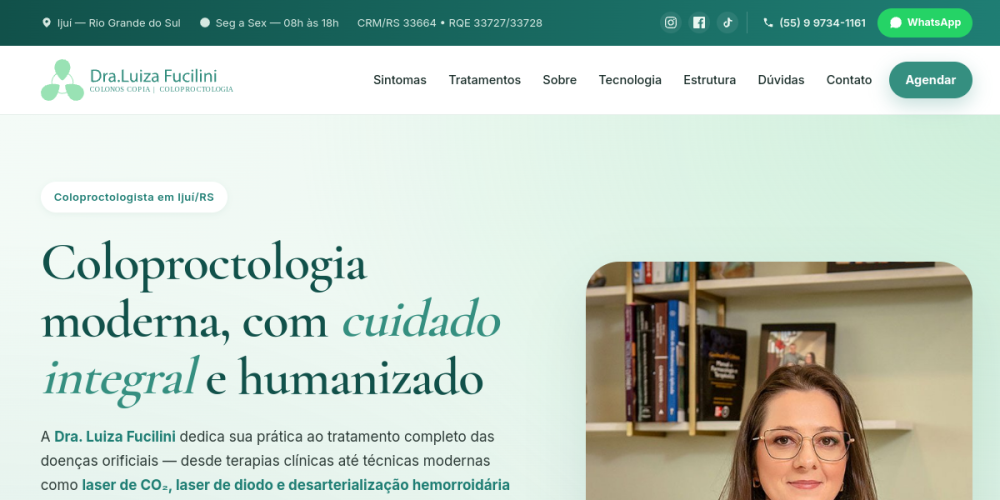 Preview do site Dra. Luiza Fucilini