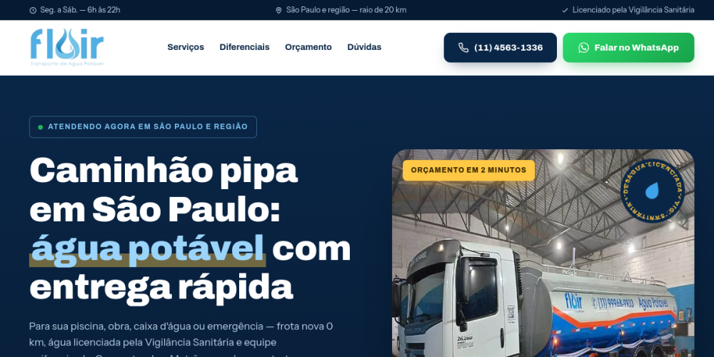 Preview do site Fluir Água