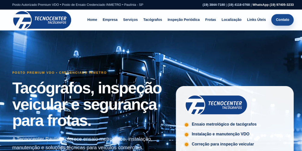 Preview do site Tecnocenter Tacógrafos