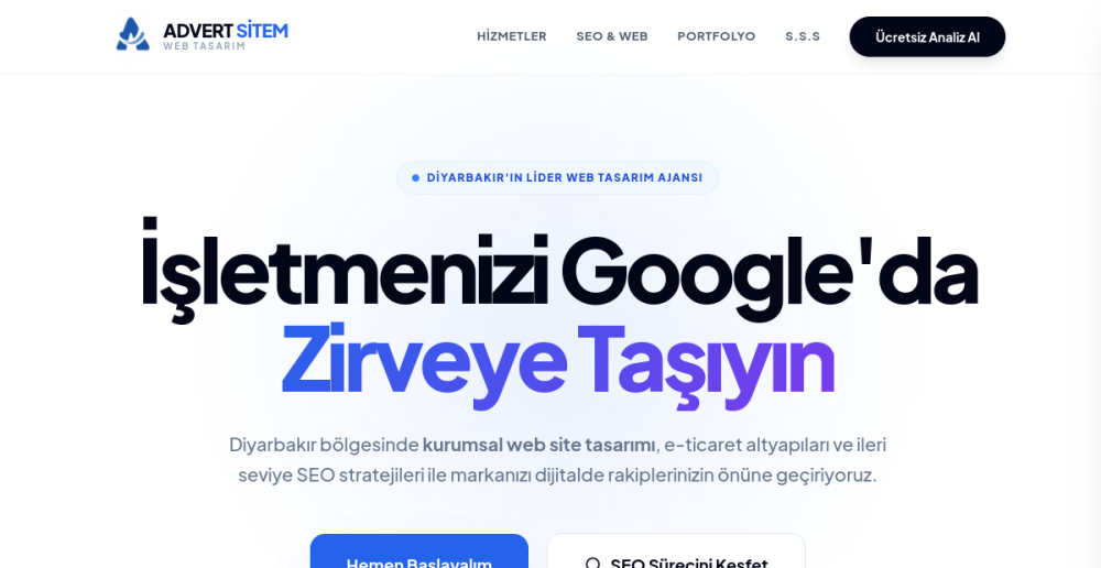 Advert Sitem web sitesi ön izlemesi