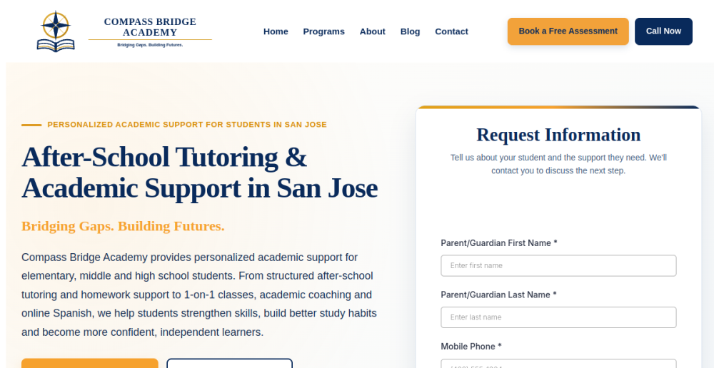 Compass Bridge Academy website