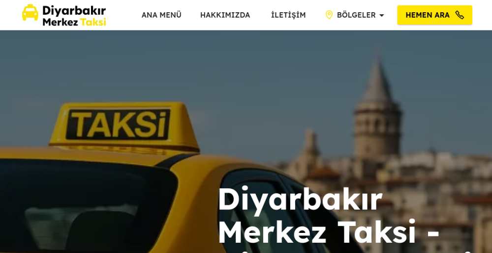 Diyarbakır Merkez Taksi web sitesi ön izlemesi