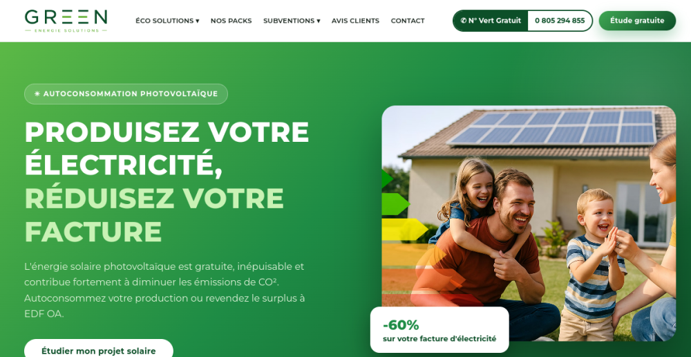 Aperçu du site Green Énergie Solutions