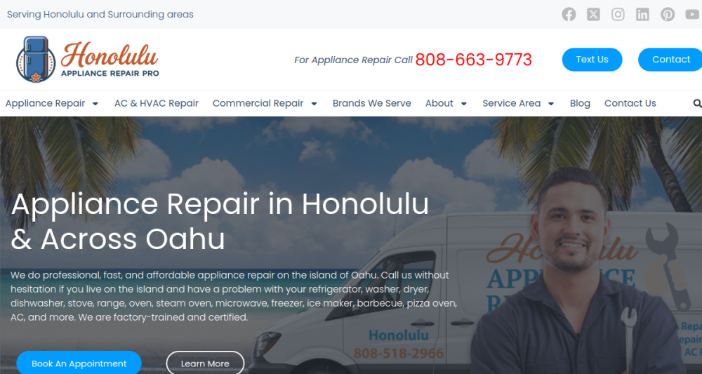 Honolulu Appliance Repair Pro website
