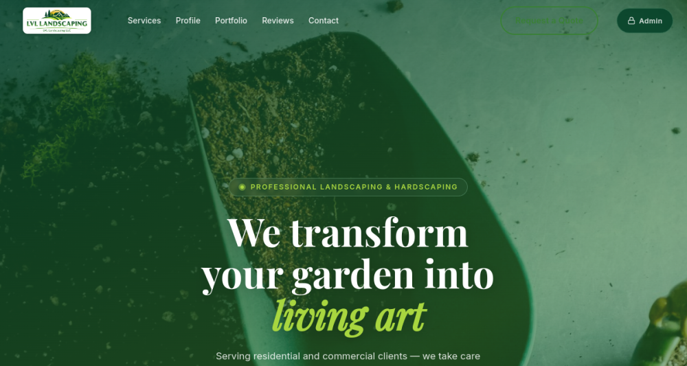 Prévia do site LVL Landscaping