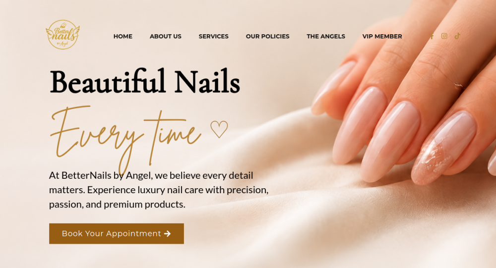 Better Nails by Angel website preview