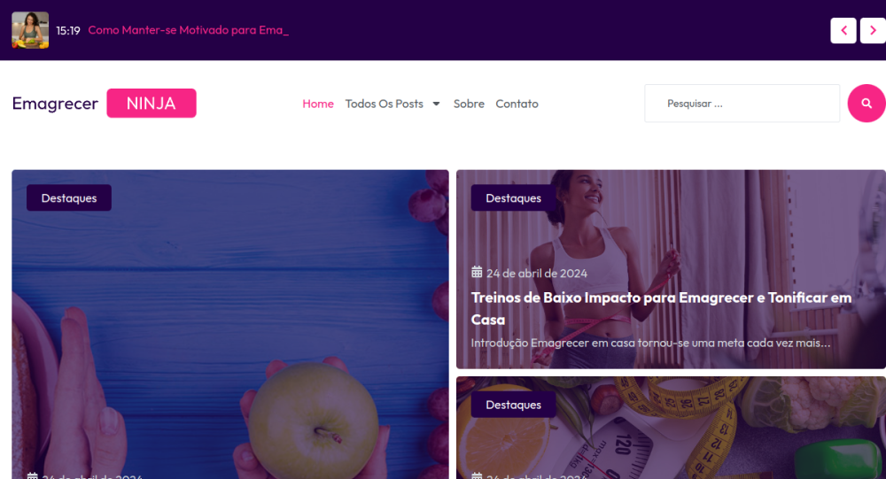 Captura real do site Blog Adsense
