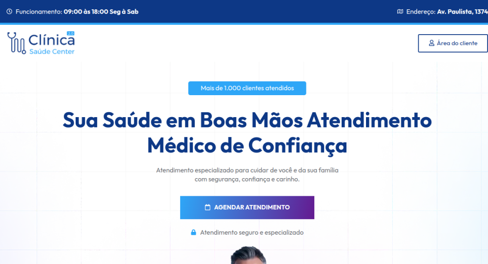 Captura real do site Clínica Médica