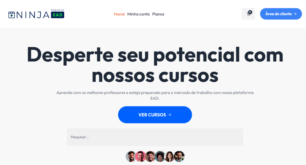 Captura real do site Plataforma EAD Jet Engine