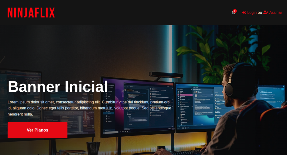 Captura real do site EAD NinjaFlix